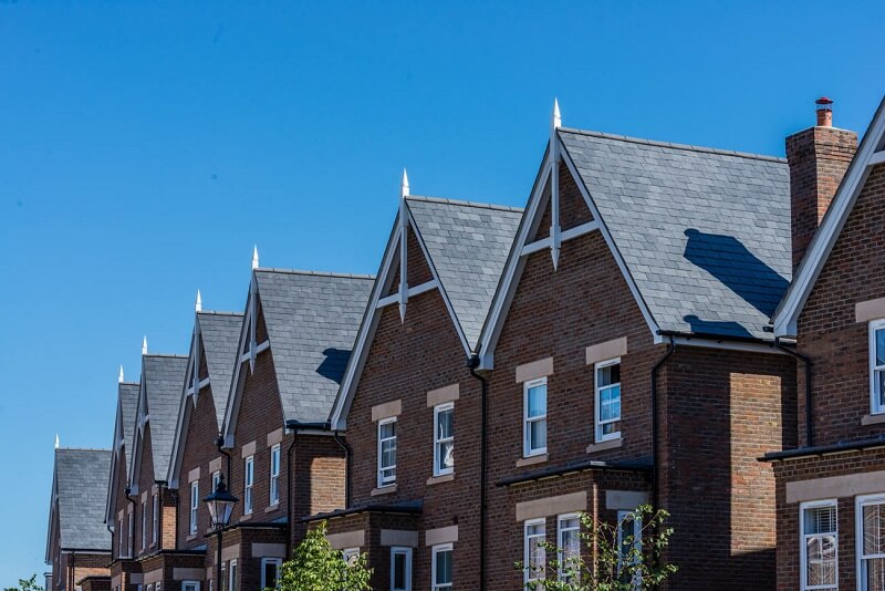 Traditional British slate rooftops