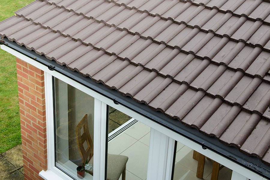 Newly installed roof tiles on a UK home